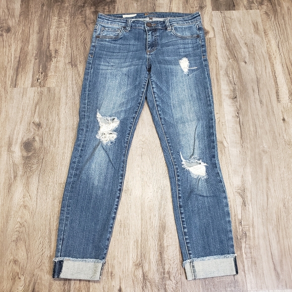 Kut from the Kloth Denim - Kut from the Kloth Amy Ankle Straight Leg Cuffed Medium Wash Jeans 2 ( 29 ) Low